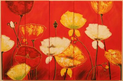 Κόκκινα λουλούδια 80x120 Τσούκας - Κορνίζες & Πίνακες Ζωγραφικής