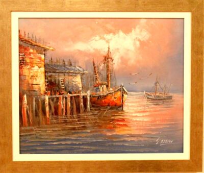 Λιμανάκι Ελαιογραφίες εισαγωγής Τσούκας - Κορνίζες & Πίνακες Ζωγραφικής