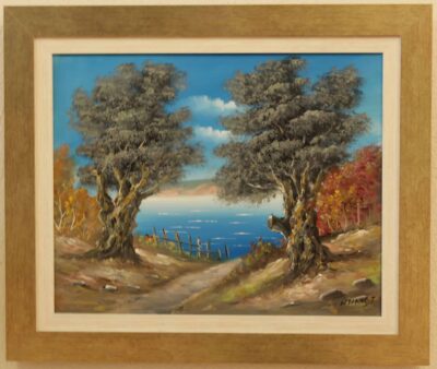 Οι δυο ελιές σε θάλασσα Ντίνος Τ. Τσούκας - Κορνίζες & Πίνακες Ζωγραφικής