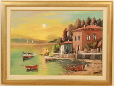 Ψάρεμα στο νησί Ντίνος Τ. Τσούκας - Κορνίζες & Πίνακες Ζωγραφικής