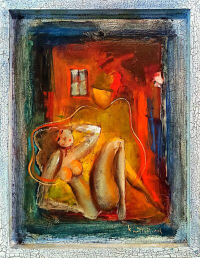 Γυναίκα ξαπλωμένη 40×50 Τσούκας - Κορνίζες & Πίνακες Ζωγραφικής