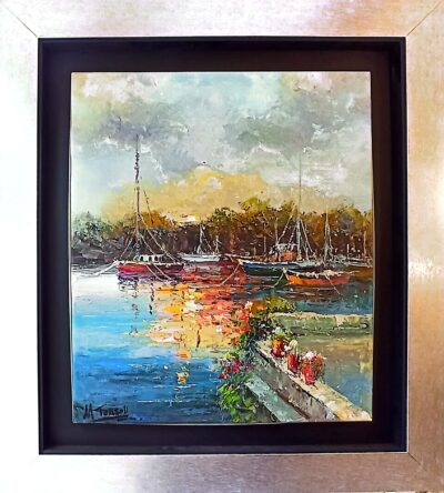 Βαρκούλες στο νησί 50x60 Τσούκας - Κορνίζες & Πίνακες Ζωγραφικής