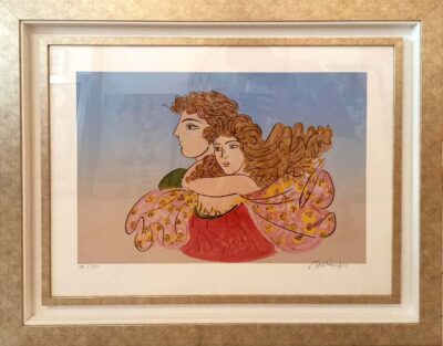 Ζευγάρι Μεταξοτυπίες Τσούκας - Κορνίζες & Πίνακες Ζωγραφικής