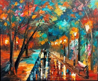 Βροχερό τοπίο 50x60 Τσούκας - Κορνίζες & Πίνακες Ζωγραφικής