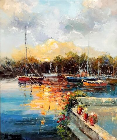 Νησιώτικο τοπίο 2 50x60 Τσούκας - Κορνίζες & Πίνακες Ζωγραφικής