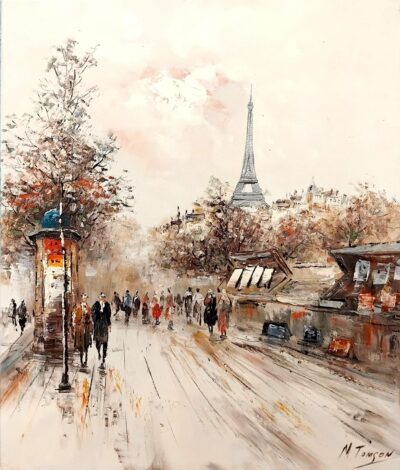 Περίπατος στο Παρίσι 3 50x60 Τσούκας - Κορνίζες & Πίνακες Ζωγραφικής