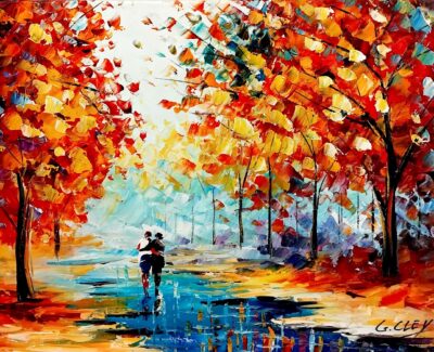 Περίπατος στη φωτεινή πόλη Ελαιογραφίες εισαγωγής Τσούκας - Κορνίζες & Πίνακες Ζωγραφικής