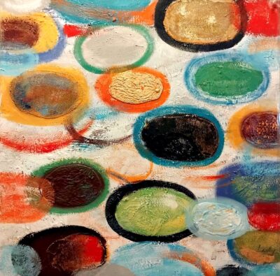 Αφηρημένο με κύκλους Ελαιογραφίες εισαγωγής Τσούκας - Κορνίζες & Πίνακες Ζωγραφικής