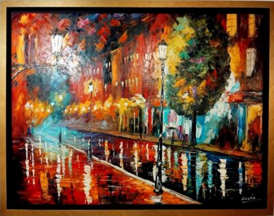 Πολύχρωμο τοπίο Cley G. Τσούκας - Κορνίζες & Πίνακες Ζωγραφικής