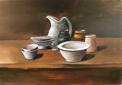 Σερβίτσιο στο τραπέζι Ι. Χρηστάκης Τσούκας - Κορνίζες & Πίνακες Ζωγραφικής