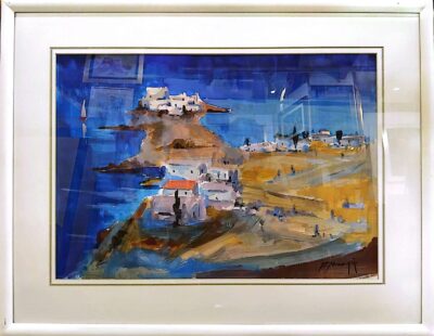 Όμορφο νησιώτικο τοπίο Μακρής Π. Τσούκας - Κορνίζες & Πίνακες Ζωγραφικής