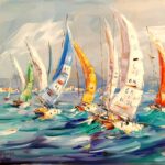 Ιστιοφόρα 2 Μπουράνης Σ. Τσούκας - Κορνίζες & Πίνακες Ζωγραφικής