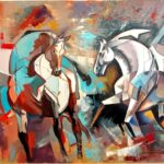 Ελιά  διπλή σε φόντο από φύλλα χρυσού Κιοσέογλου Π. Τσούκας - Κορνίζες & Πίνακες Ζωγραφικής