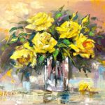 Λουλούδια με βάζα Γεωργαντά Κ. Τσούκας - Κορνίζες & Πίνακες Ζωγραφικής