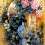 Κίτρινα υπέροχα τριαντάφυλλα Κτενίδης. Λ Τσούκας - Κορνίζες & Πίνακες Ζωγραφικής